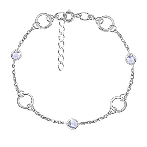 Браслет декоративный из серебра с фианитом