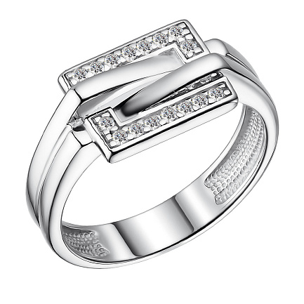 Кольцо из серебра с фианитами