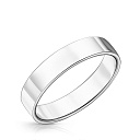 Кольцо обручальное гладкое из белого золота