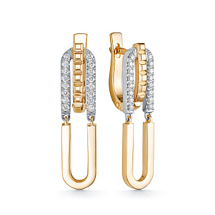 Серьги из красного золота с бриллиантом