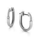 Серьги с английским замком из белого золота с бриллиантами