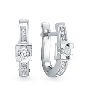 Серьги из белого золота с бриллиантами