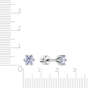 Пусеты из белого золота с бриллиантами