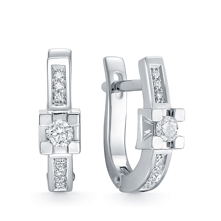 Серьги из белого золота с бриллиантами