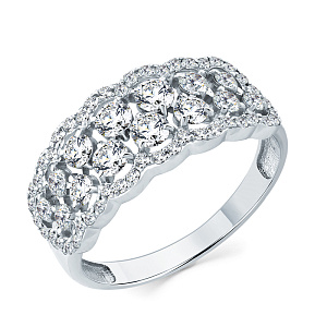 Кольцо из белого золота с бриллиантами