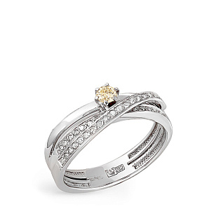 Кольцо из белого золота с бриллиантами