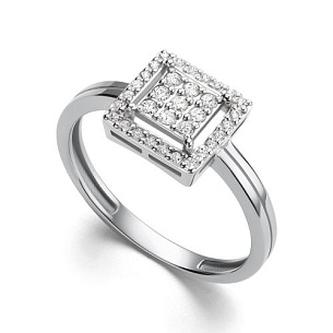 Кольцо из белого золота с бриллиантом