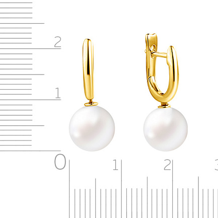 Серьги из желтого золота с жемчугом