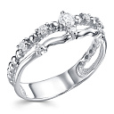 Кольцо из серебра с фианитами