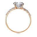 Кольцо из красного золота с фианитом