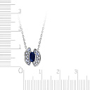 Колье из белого золота с бриллиантами, сапфиром, плетение якорное