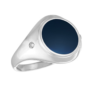 Кольцо из серебра с керамикой и циркониями