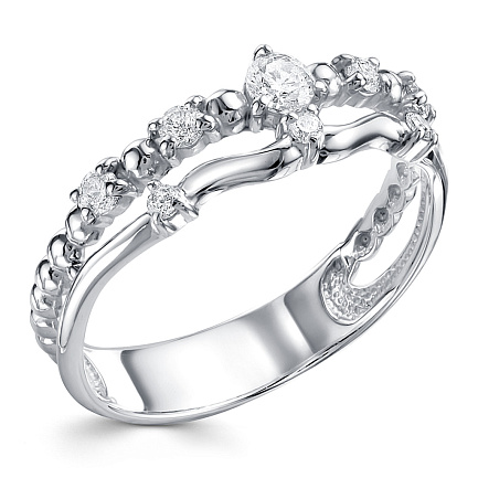 Кольцо из серебра с фианитами