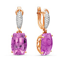 Серьги из красного золота с бриллиантами, аметистами