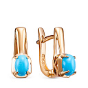 Серьги из комбинированного золота с бирюзой