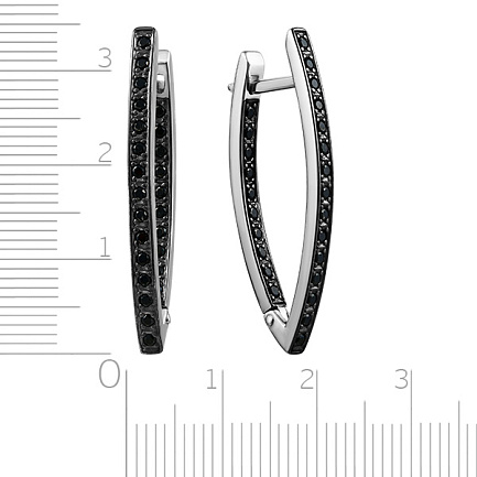 Серьги с английским замком из серебра с фианитом