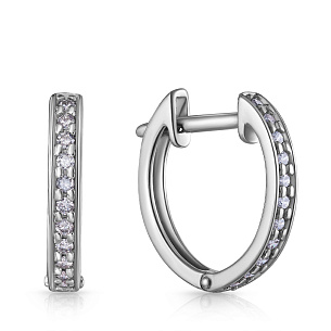 Серьги из белого золота с бриллиантом