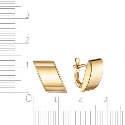 Серьги с английским замком из желтого золота