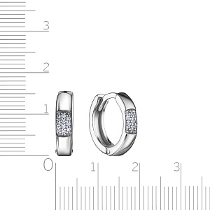 Серьги из серебра с фианитом