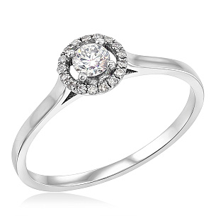 Кольцо из белого золота с бриллиантом