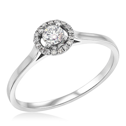 Кольцо из белого золота с бриллиантами