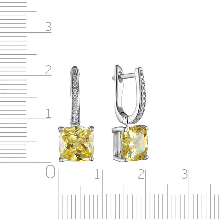 Серьги из серебра с фианитом