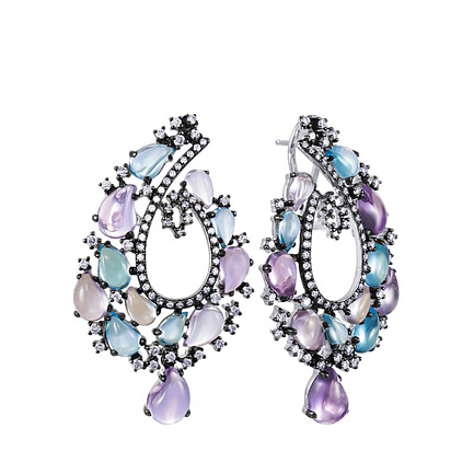 Серьги из белого золота с бриллиантами