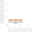 Кольцо из красного золота с фианитом