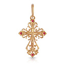 Крест из красного золота с рубинами