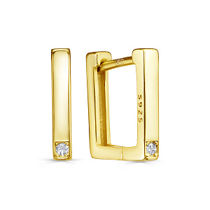 Серьги с английским замком из серебра с фианитами