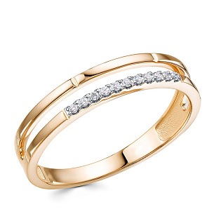 Кольцо из красного золота с бриллиантом