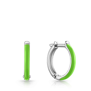 Серьги с английским замком из серебра с эмалью