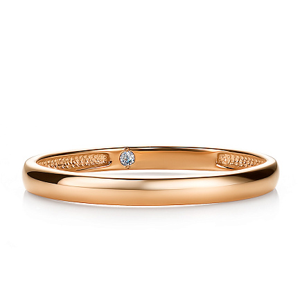 Кольцо обручальное из красного золота