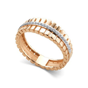 Кольцо из красного золота с бриллиантом