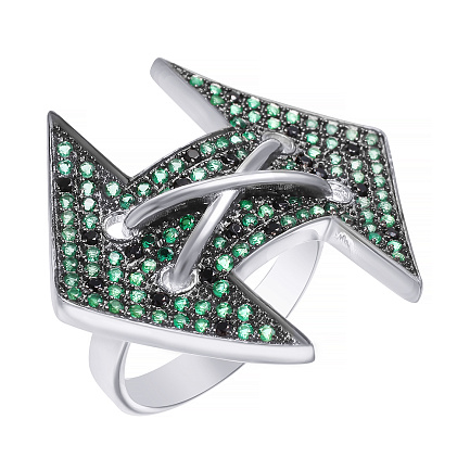 Кольцо из серебра с фианитом