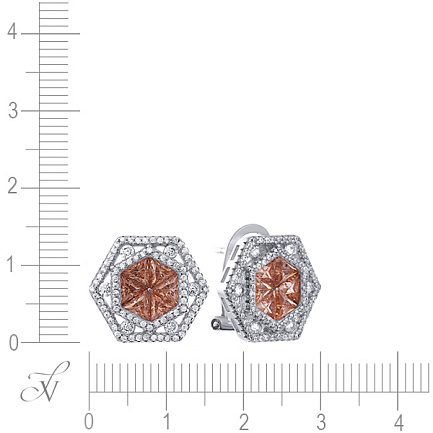 Серьги из серебра с фианитом