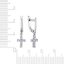 Серьги с английским замком из серебра с фианитом