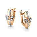 Серьги с английским замком из красного золота с бриллиантами