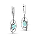 Серьги с английским замком из серебра с топазами