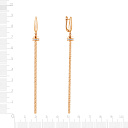 Серьги с английским замком из красного золота с фианитом