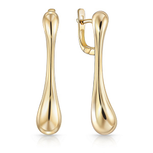 Серьги с английским замком из желтого золота