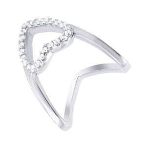 Кольцо из серебра с фианитом