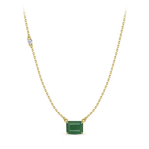 Колье из желтого золота с изумрудом