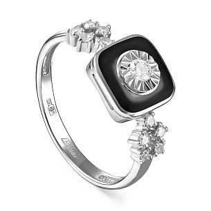 Кольцо из белого золота с бриллиантом