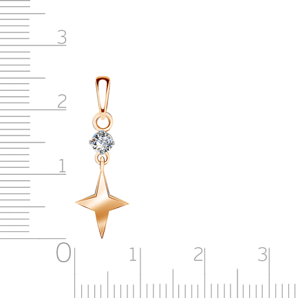 Подвеска из красного золота с фианитом