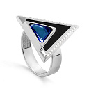 Кольцо из серебра с ситалом, фианитами