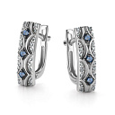Серьги с английским замком из белого золота с бриллиантами