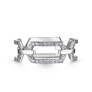 Кольцо из белого золота с бриллиантами