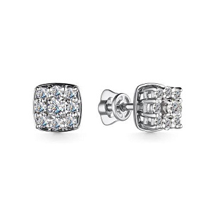 Серьги Пусеты из белого золота с бриллиантами