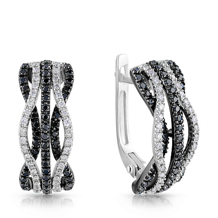 Серьги из белого золота с бриллиантами